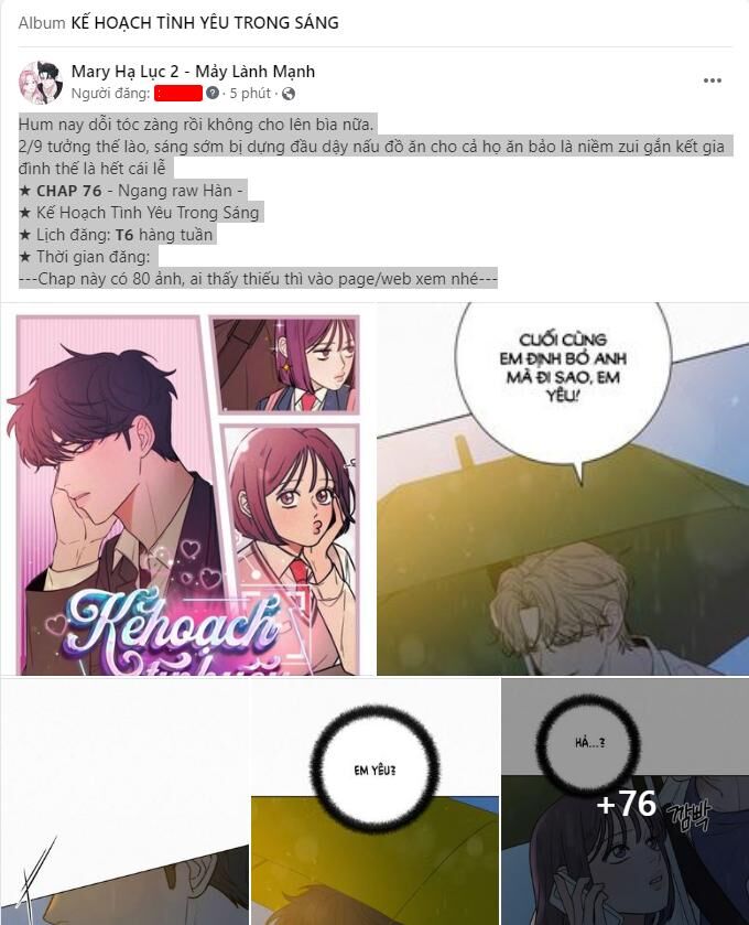 Tình Yêu Trong Sáng Chap Chapter 76.1-Tình Yêu Trong Sáng - Next Chap 126